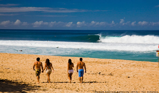 Couples Watching Surf
